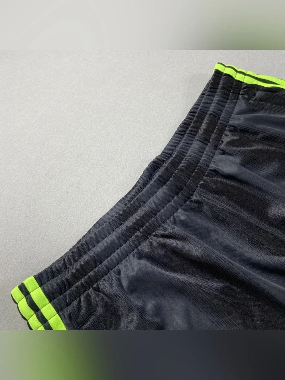 adidas Black Shorts with Neon Green Center Stripes adicolor jacquard JW5929
